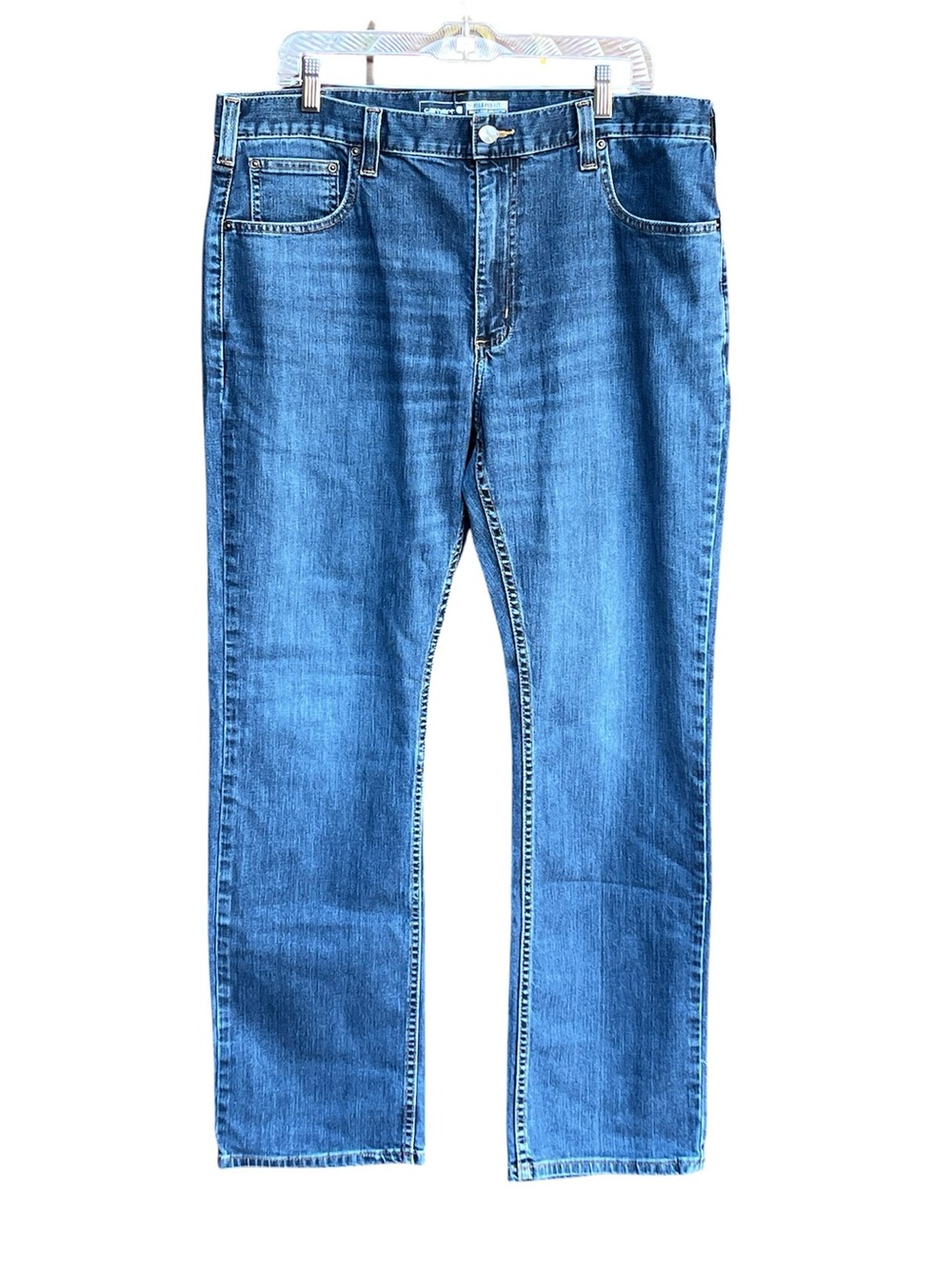 Men's Carhartt Straight relax-fit Jeans in Medium Blue - Picture 2 of 11